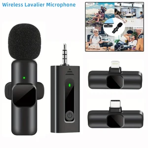 Lavalier wireless portable microphone, audio video recording, mini iphone microphone, android, pc, camera, live, games, phone, new 12 Main Sales Microphone Wireless Lapel for Mobile - №7