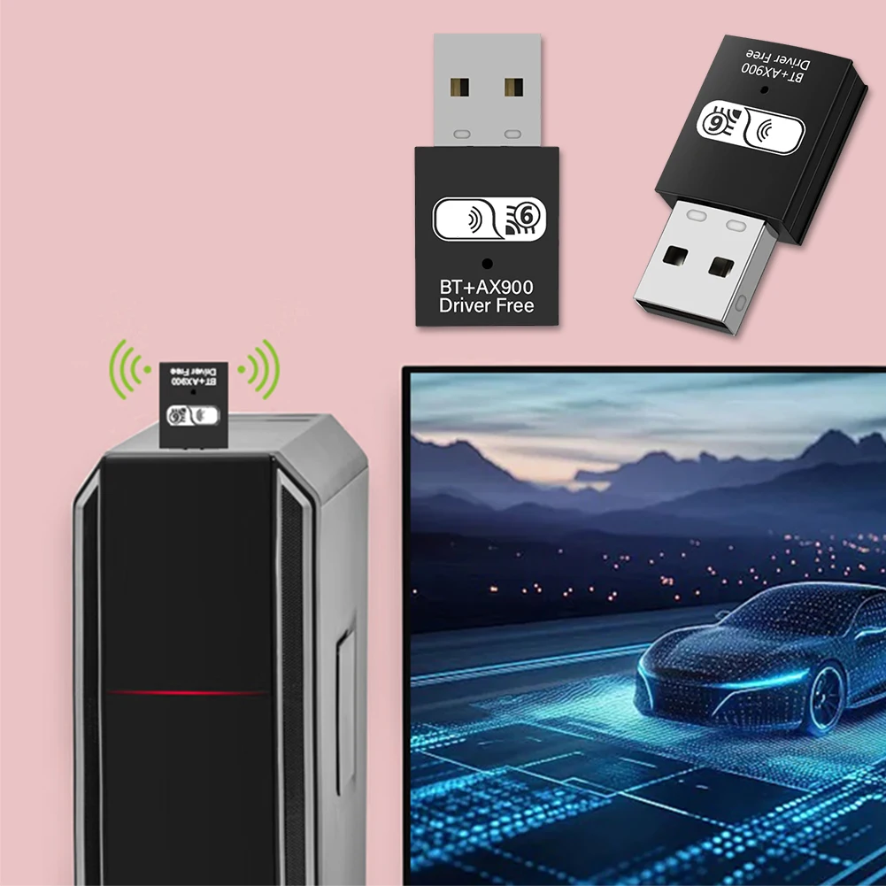 1/2/5 pces ax900 computador receptor usb transmissor bluetooth 5.4 driver-livre placa de rede sem fio 900mbps 2.4g & 5g banda dupla