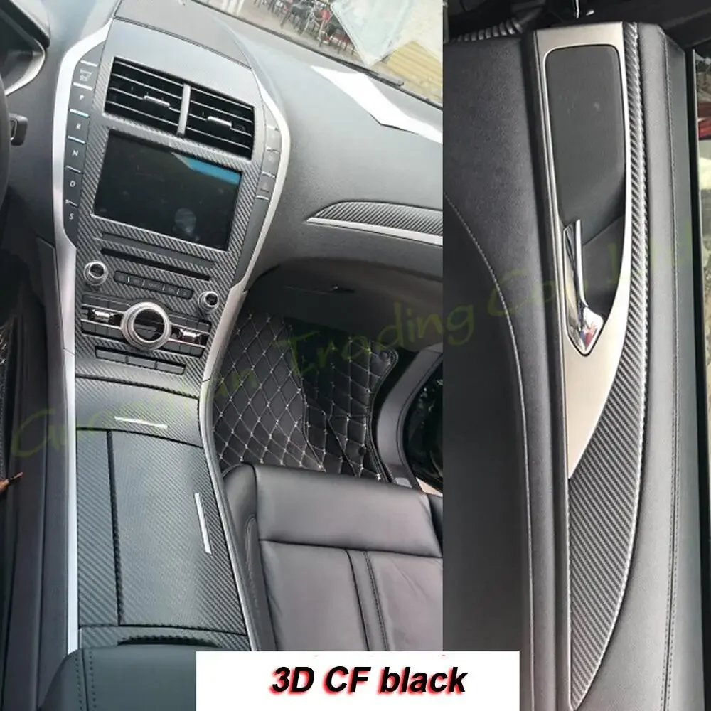 For Lincoln MKZ 2017-2020 Interior Central Control Panel Door Handle 3D/5D Carbon Fiber Stickers Decals Car styling Accessorie