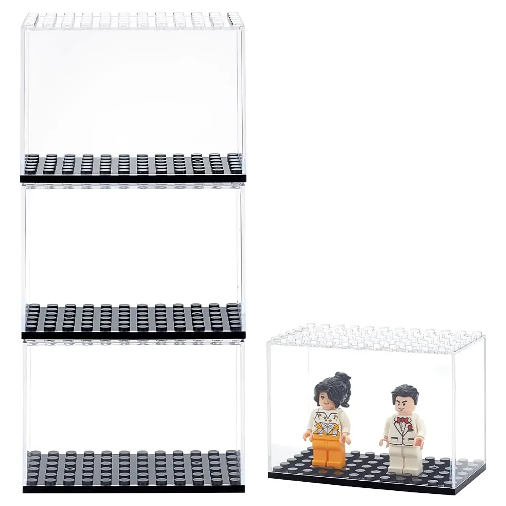 

Minifigures Acrylic Display Case Action Figure Building Block Display Box Stackable Storage Case for Doll Toys and Collectibles