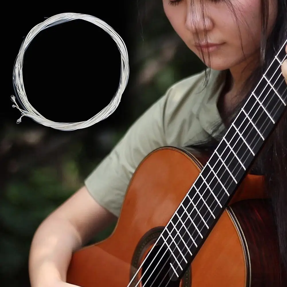 1 مجموعة سلاسل الغيتار سلاسل الغيتار الكلاسيكي 6 قطعة/المجموعة سلاسل الفضة مطلي النايلون أداة واضح اكسسوارات الموسيقية V2G8 #3