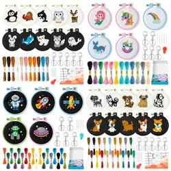 Embroidery Starter Kit DIY Cross Stitch Puppy Polar Animals Craft Material For Beginner Kid Make Your Own Unicorn Knitted Manual