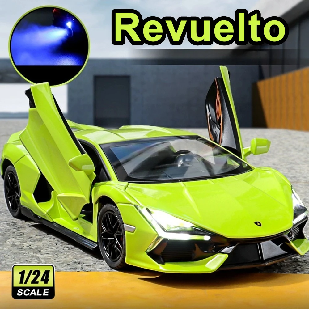 1-24-レヴエルト・セナ-ミニチュアカー-おもちゃ-合金ダイキャストモデル-スプレードア開閉-サウンドライト-プルバック車両-男の子誕生日プレゼント