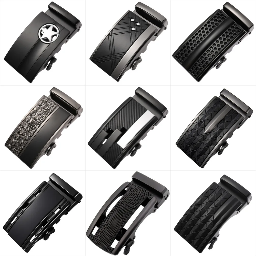 클래식 기하학 패턴 남성 벨트 버클 패션 자동 버클 다용도 벨트 액세서리 비즈니스 다양한 스타일 3.5cm