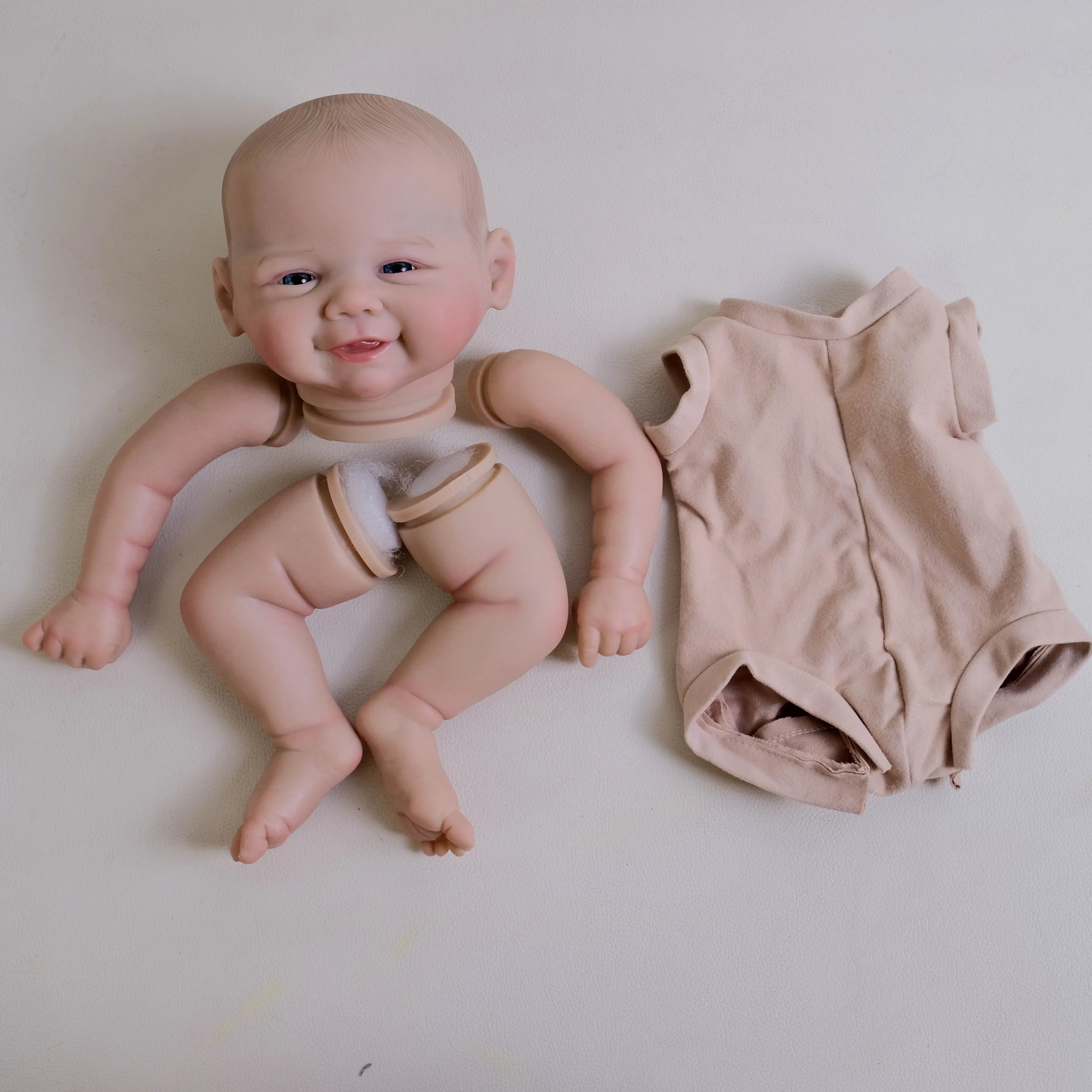 

19Inch Vivienne Reborn Doll Kits Already Painted Multiple Layers Painting Doll Parts Lifelike Soft Touch With Hand Painted Hair