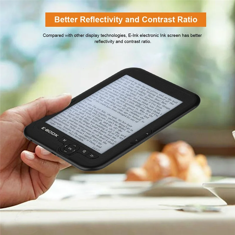 ABVO-EBOOK Reader Eink 6 بوصة Ereader 600 X 800 دقة عرض 300 ديسيبل متوحد الخواص غطاء أزرق (أسود 8G)