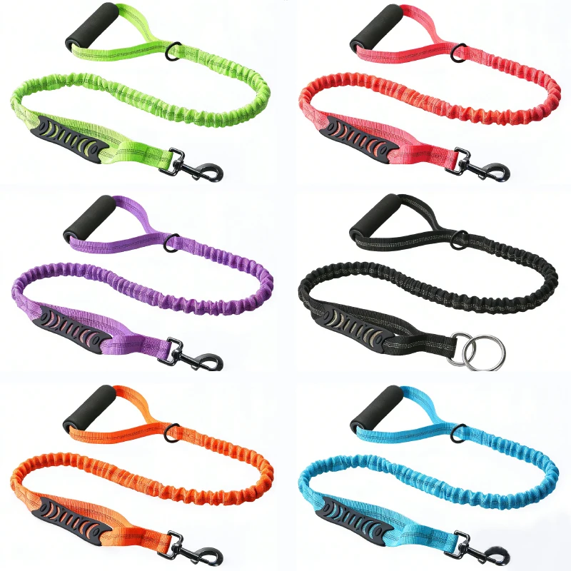 

Dog Anti-Pull Elastic Leash Reflective Walking Pet Leash Heavy Duty Shock Absorbing Dog Rope Durable Training Lead for All Breed