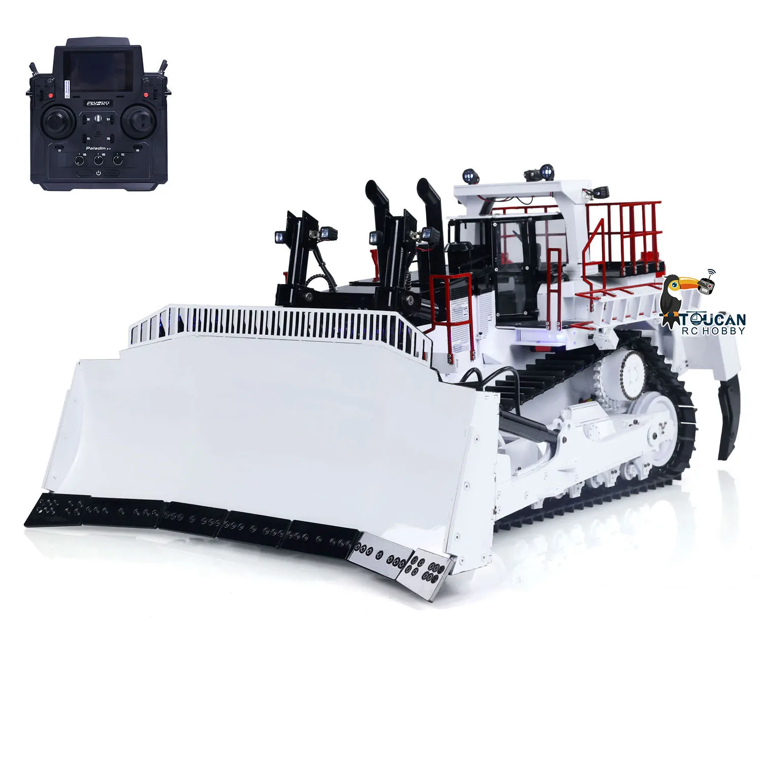 Metal RC Hydraulic D11T Bulldozer 1/14 Scale Finished Radio Control Dozer Model Light Sound Servo Electric Ladder Toys TH24083