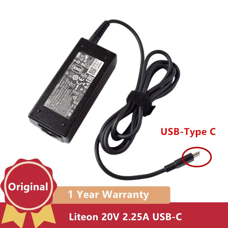 Genuine LITEON PA-1450-78 20V 2.25A 45W TYPE-C USB AC Adapter Laptop Charger For Acer Swift 7 Spin 7 Series A16-045N1A A045R053L