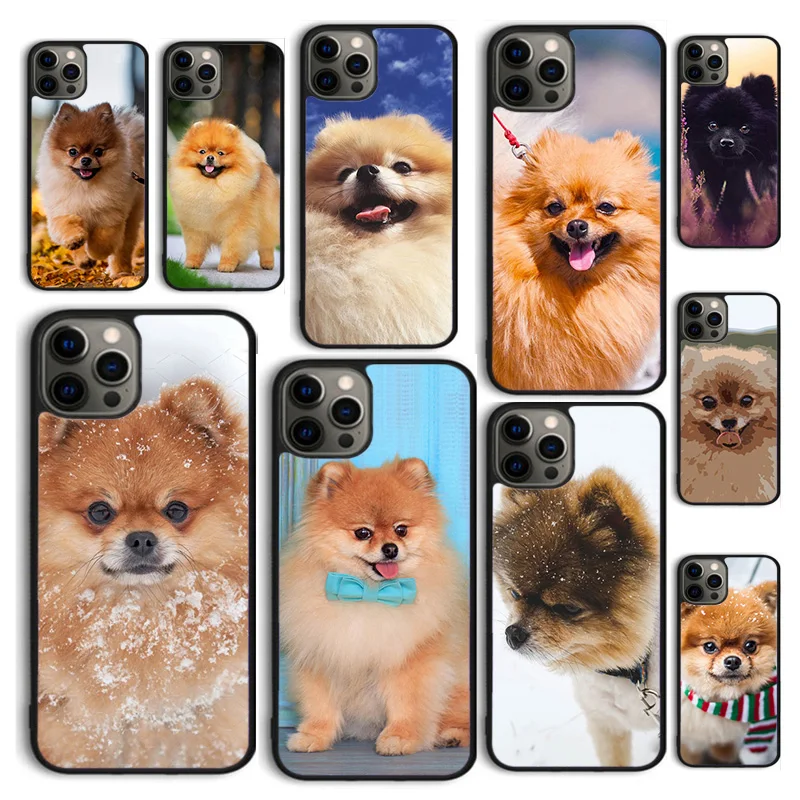 Autumu Pomeranian Dog Phone Case Cover for iPhone 16 15 12 mini 11 13 14 Pro Max SE 2020 Apple 6S 7 8 Plus Coque