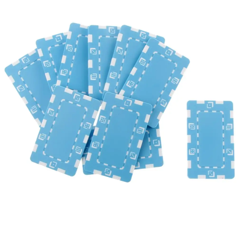 Juego de Fichas de Póker de Cerámica, Color Azul Claro, Rectangulares, con Diseño de Dados, para Póker Holdem y Mahjong