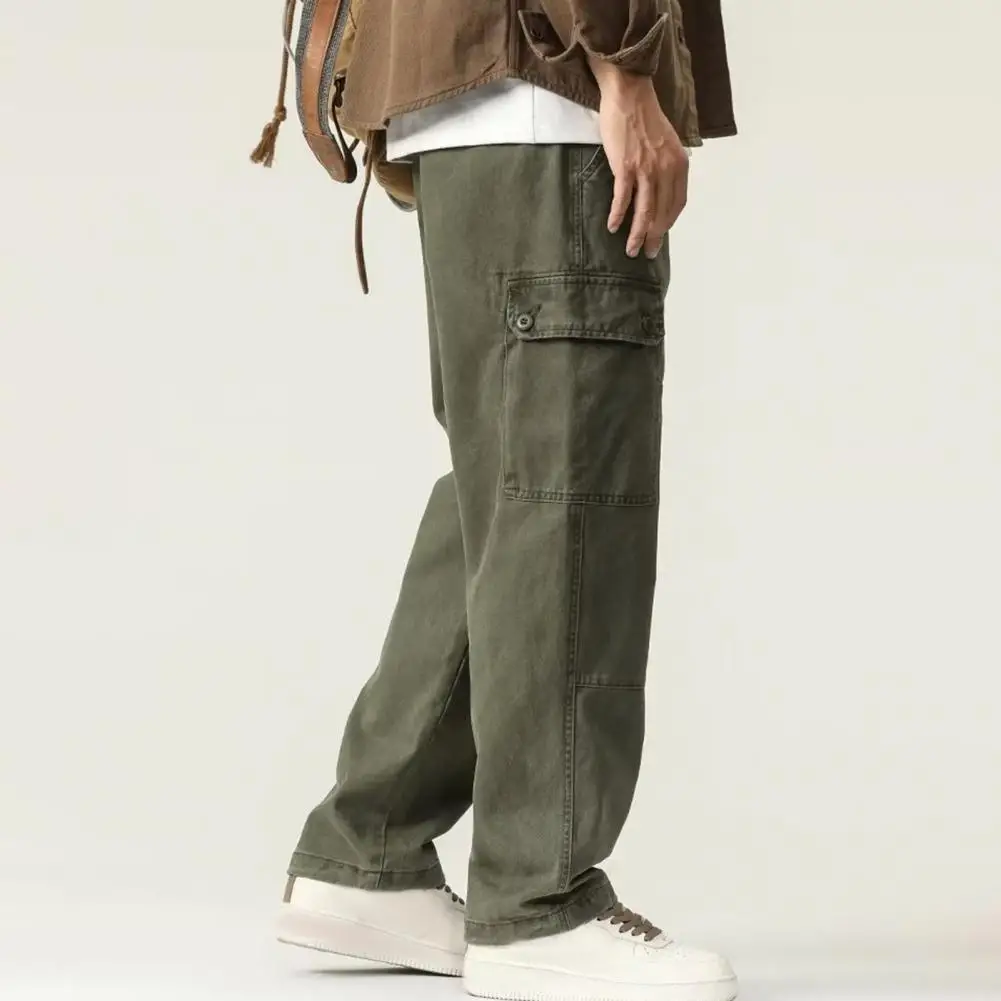 Men Trousers Vintage Style Men's Cargo Pants with Multiple Pockets for Outdoor Travel Streetwear Fashion Men Casual Trousers