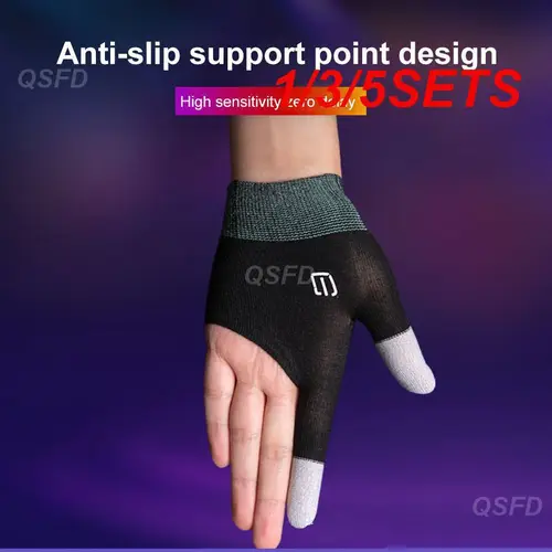 1/3/5 juegos de guantes con funda para el pulgar, accesorios sensibles a prueba de sudor para jugadores, guantes para yemas de los dedos con pantalla táctil, cubierta transpirable