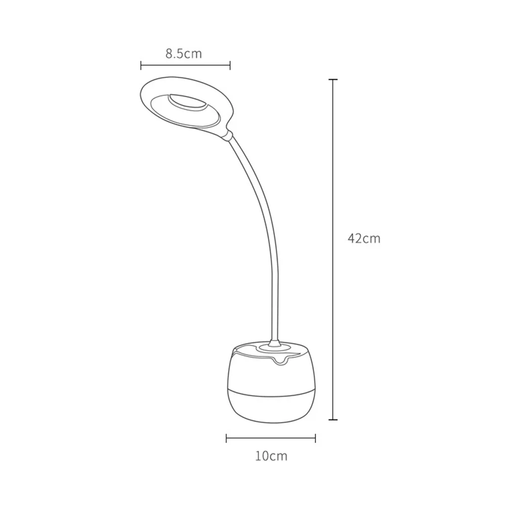 Akumulatorowa, ściemnialna lampka biurkowa LED 2000mAh z dotykowym czujnikiem, okrągła lampka z ładowaniem USB, lampka stołowa na giętym sztyfcie do sypialni.