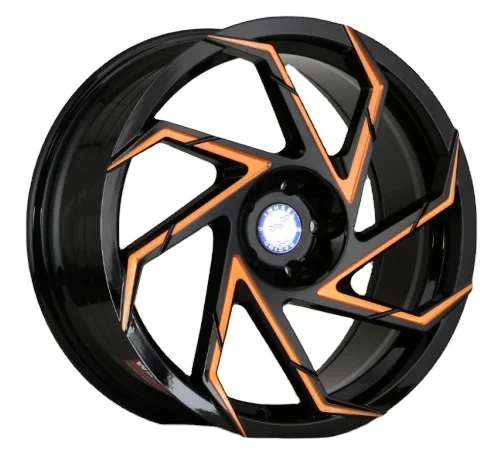 

Hot Sale JWL VIA 18*8.0 Inch 5 Holes 5*114.3 Alloy Car Wheels Rims with Black Milling Window+yellow Set of 4