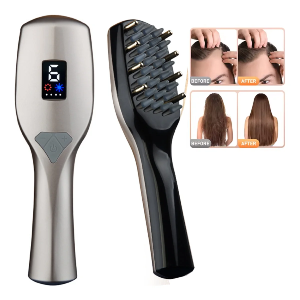 Customizable Laser Vibration Scalp Massage Comb Light Therapy Head Stress Relif Massage Comb Anti Hair Loss Anion Spray Hair