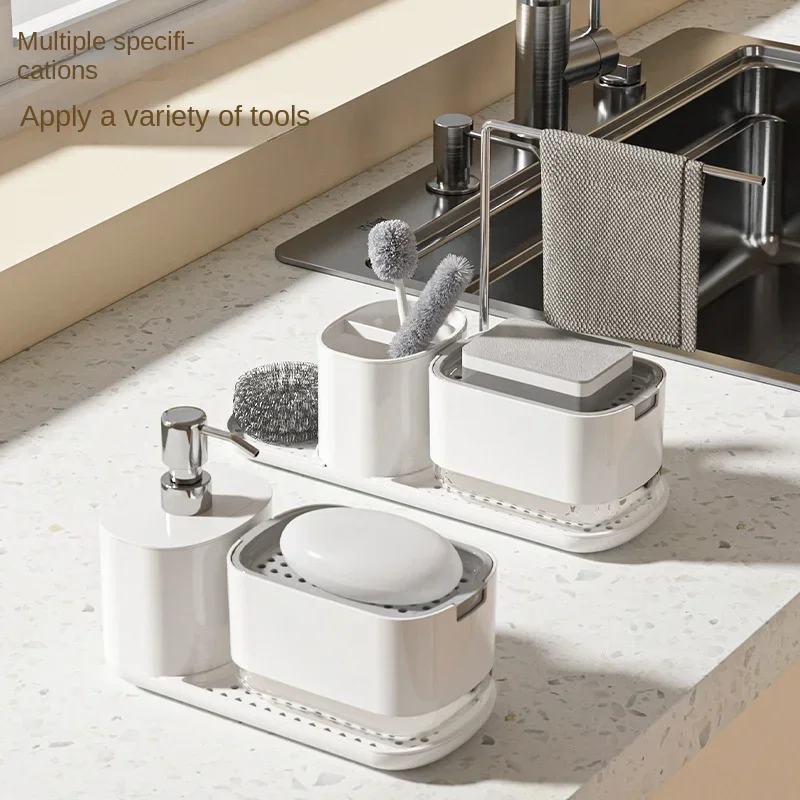Press-type Household Automatic Liquid Outlet Box Desktop Hand Sanitizer Storage Box Bathroom Countertop Towel Rack Soap Box