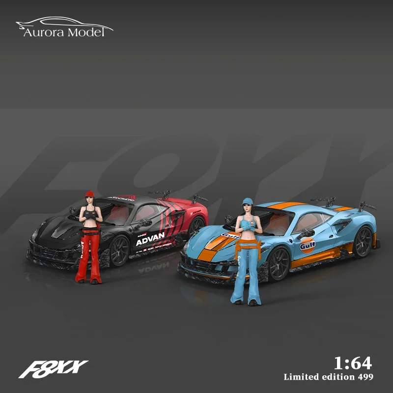 

Модель автомобиля Aurora 1:64 из сплава Ферра F8XX Tributo литье под давлением спортивное транспортное средство покрытие golfo & Advan