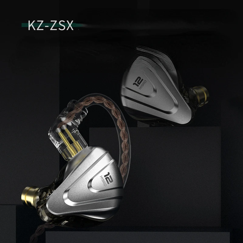 NEW KZ ZSX Terminator 5BA 1DD Hybrid In-ear Earphones HIFI Metal Headset Music Sport ZS10 PRO X AS16 ZSN PRO C12 VX ZAS