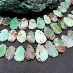 Graduated Natural Green Chrysoprase Australian Jades Slice Beads For DIY Choker Jewelry Making 16INCHS MY231038