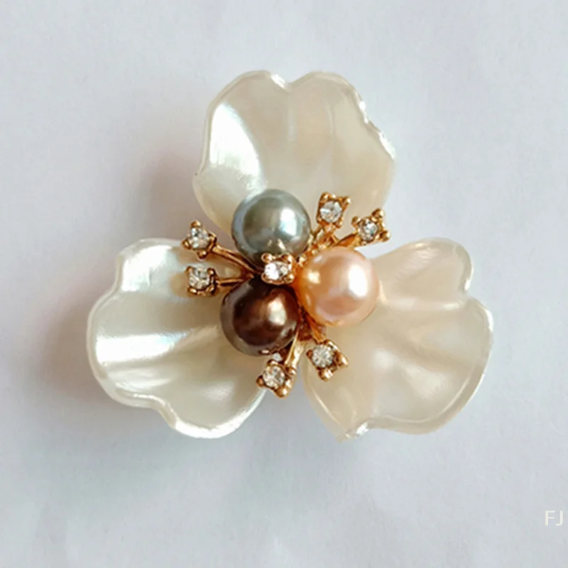 

[YU]1 Pcs Pearl Rhinestone Flower Plate Torus Alloy Accessories Diy Handmade Jewelry