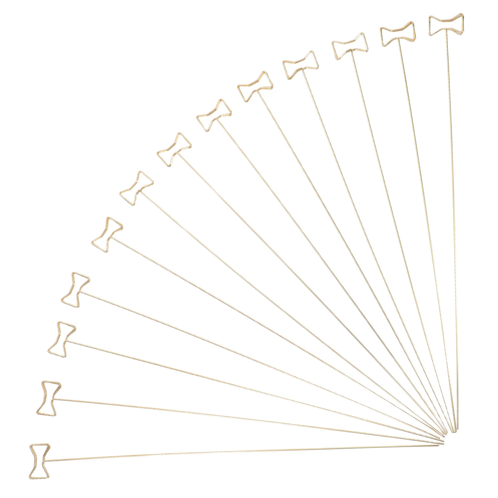 

50pcs Golden Floral Card Holder Place Cards for Table Metal Memo Clip Bow Design Bouquet Flowers Arrangement