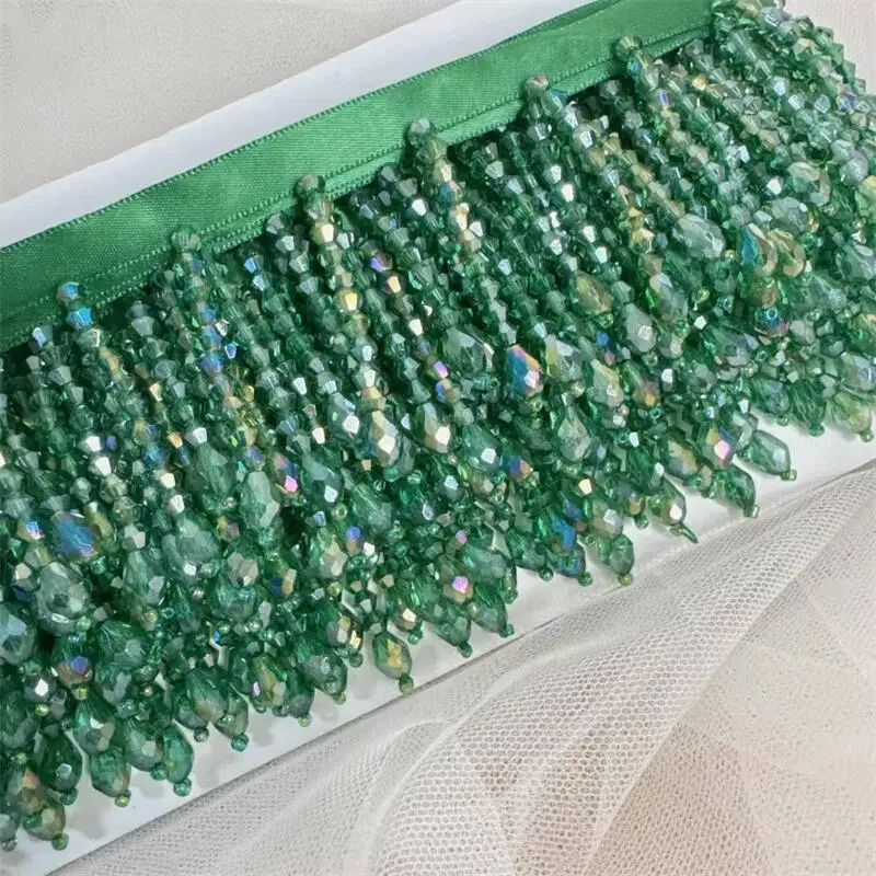 22 kleuren kristallen kwastjes kralen kanten rand. Kwastje kant decoratie schoenen ornamenten veelkleurig hangend kralengordijn - afbeelding 1