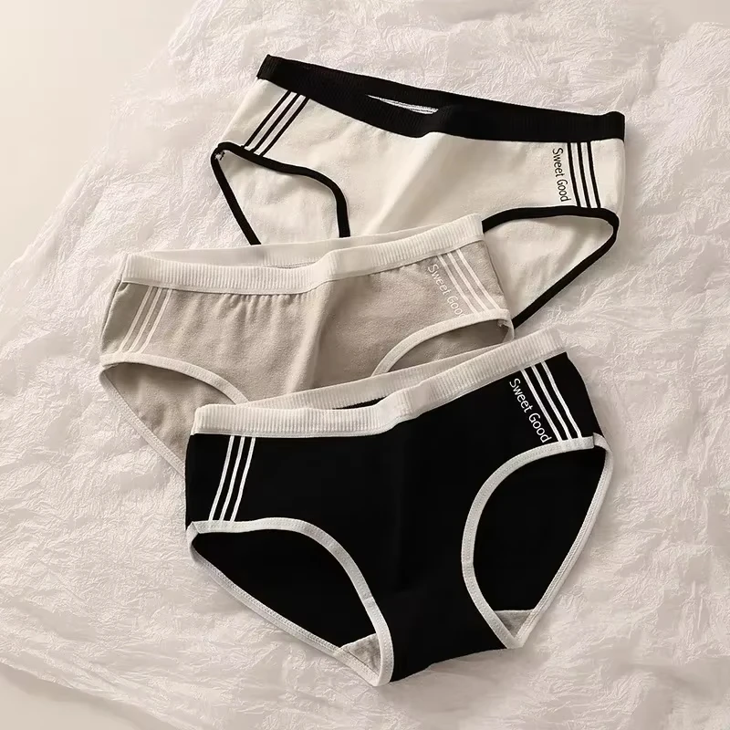 

Women Underwear Cotton Crotch Mid Waist Traceless Sexy Panties Japanese Sports Style Girls Breathable Underpants Simple Lingeri