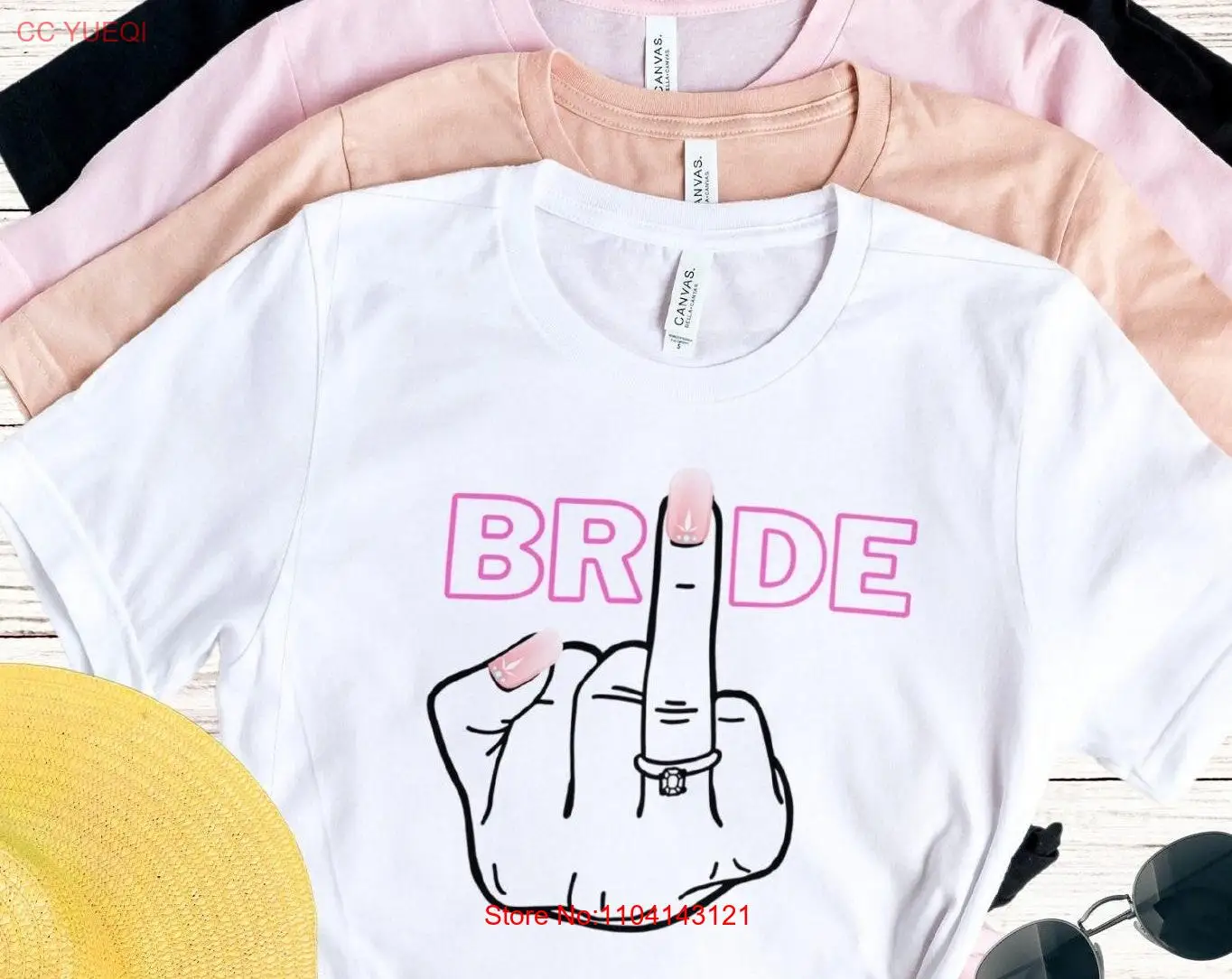 Bride Middle Finger Bachelorette Party T Shirt Engagement Announcement Funny Engaged F U Bridal Shower