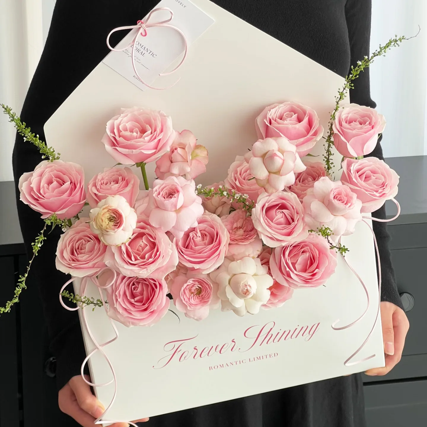 Shangjin Extra Large Envelope Flower Box Creative Atmosphere Rose Bouquet Packaging Box DIY Flower Arrangement Box for Florist