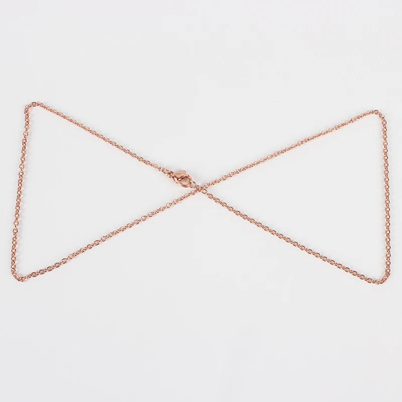 1pc 304 Stainless Steel Cable Chain Necklace Making with Lobster Claw Clasps Vacuum Plating Rose Gold 17.7 inch(45cm) 2mm