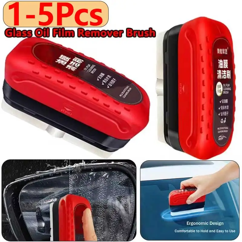 Nettoyant injuste pour vitres de voiture, dissolvant de film d'huile, nettoyeur de lunettes de voiture, dissolvant de pare-brise, brosse pour livres de voiture, D343, 1 à 5 pièces