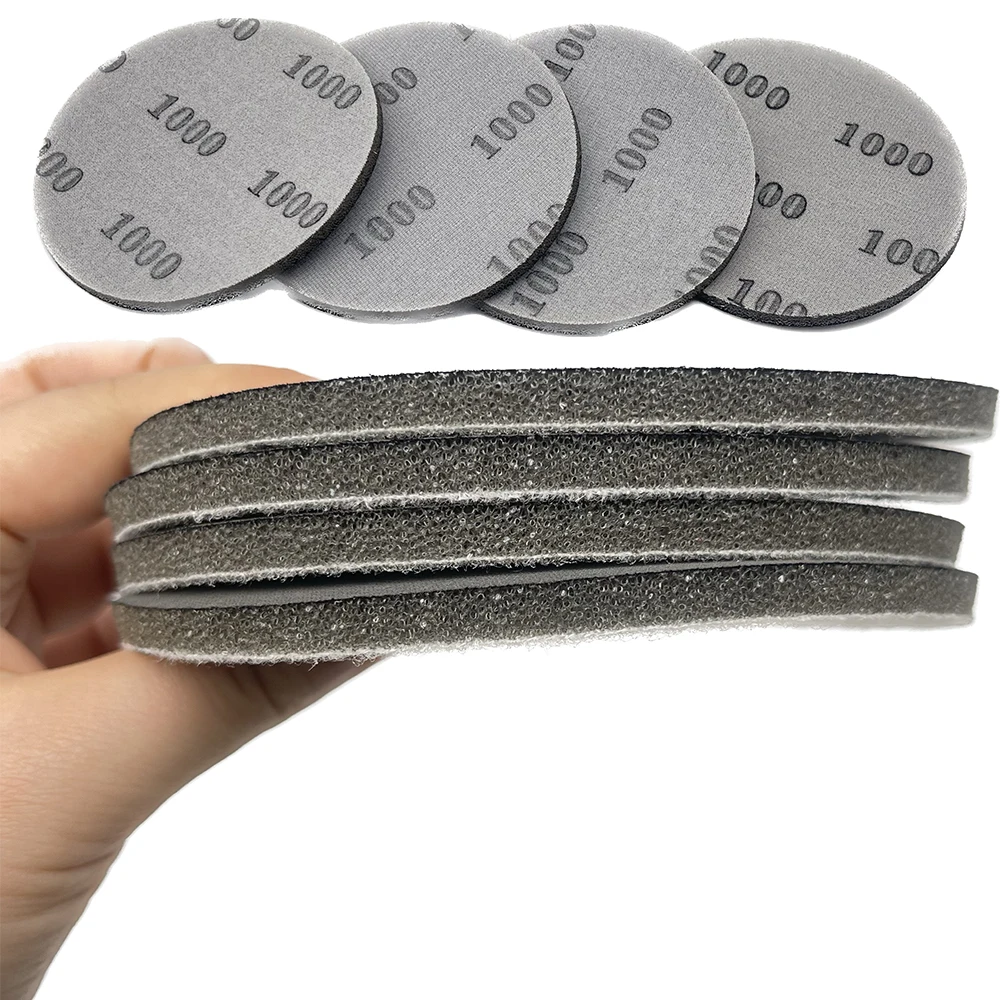Disco de lijado de esponja Mirk de 1/5/10 Uds., 6 pulgadas, gancho de espuma y bucle, papel de lija redondo, pulido elástico de grano 1000 para pulido