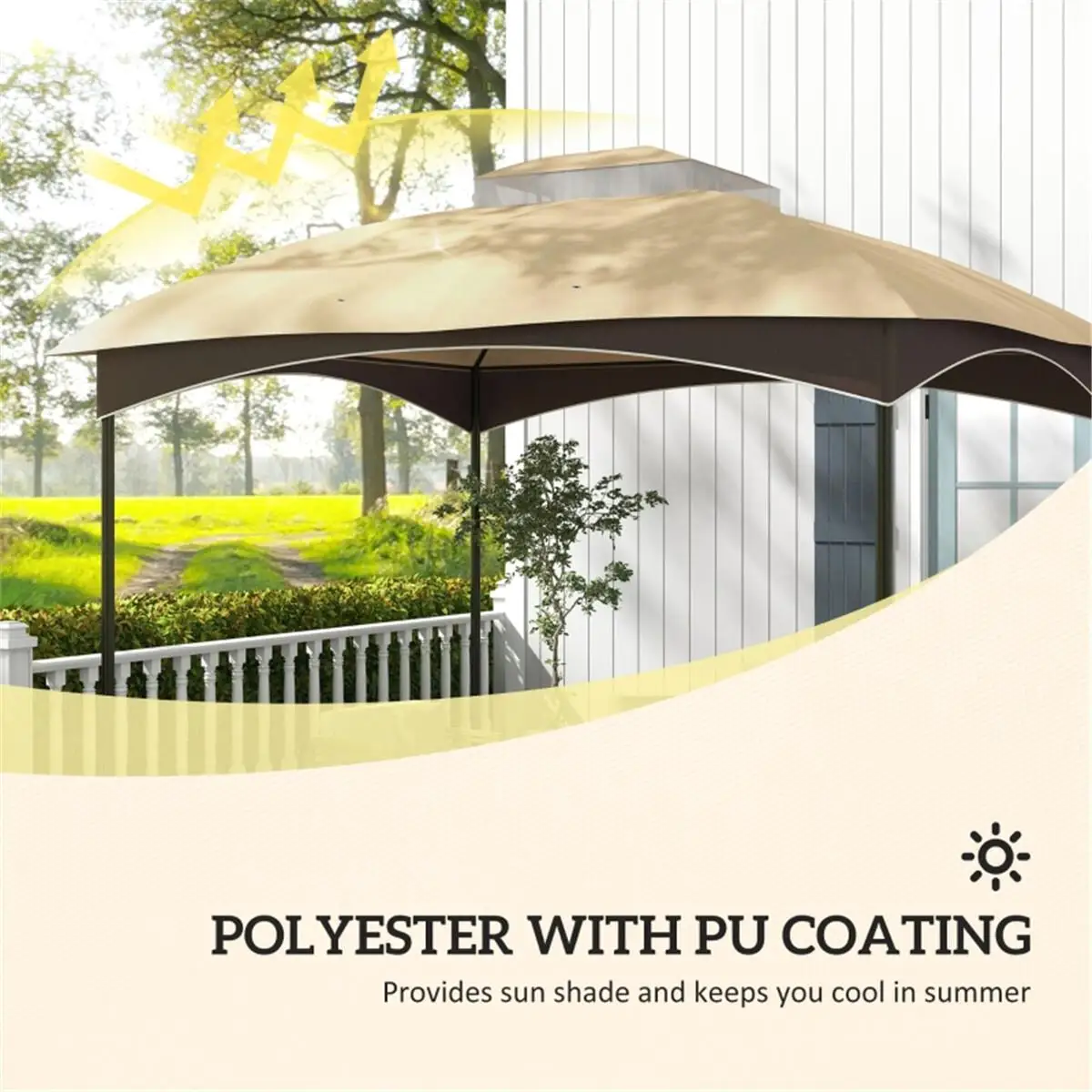 Outdoor Canopy Top for Patio, Garden, and Event Shelter - UV & Water-Resistant Cover