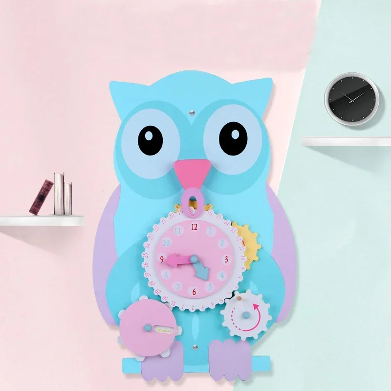 

Animal Wall Game Clock Music Model Building Kit Education toys Cute Cow Sheep Owl Game gifts for kids Children wooden baby toys