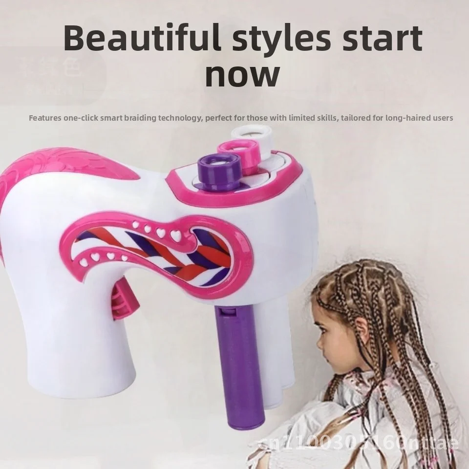 Dispositivo automático de trança de cabelo para crianças, faça você mesmo, meninas, casa de brincar, máquina de tranças de maquiagem, brinquedo para brincar criativo e diversão de cabelo