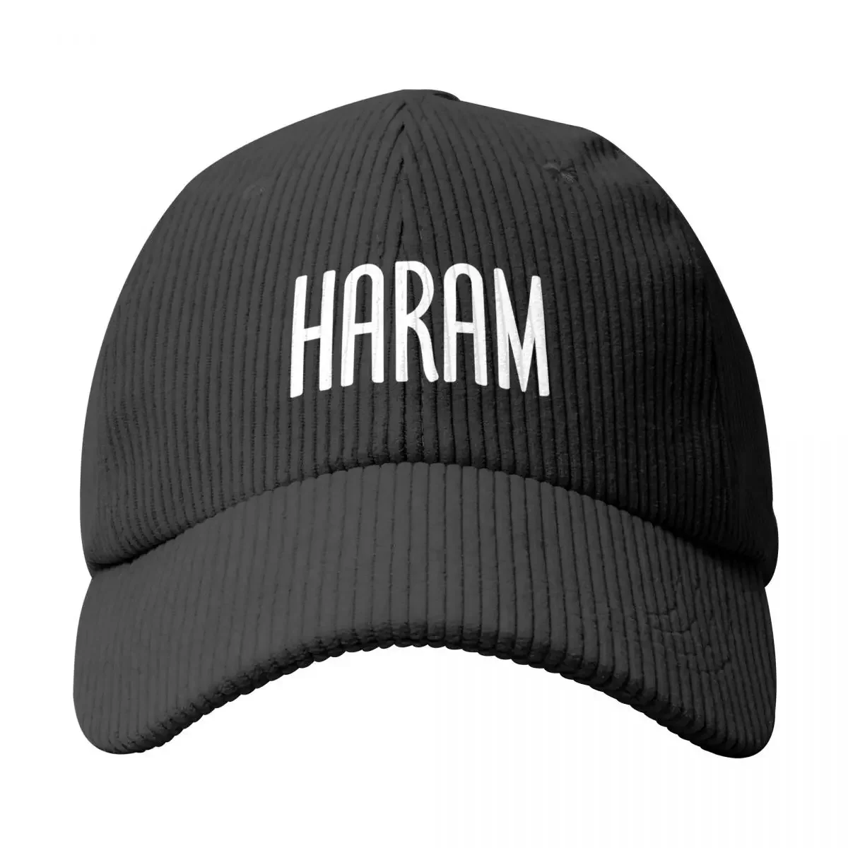 HARAM text Corduroy Baseball Cap Ball Cap Hat Baseball Cap Sunhat Hat Man Luxury Women's Beach Outlet 2024 Men's