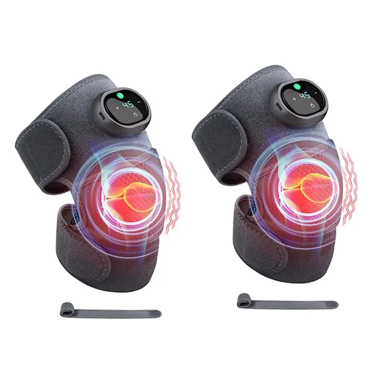 

2X Heating Knee Massager, Knee Shoulder Elbow 3-In-1Heating Vibration Massager, Portable Compress Massager