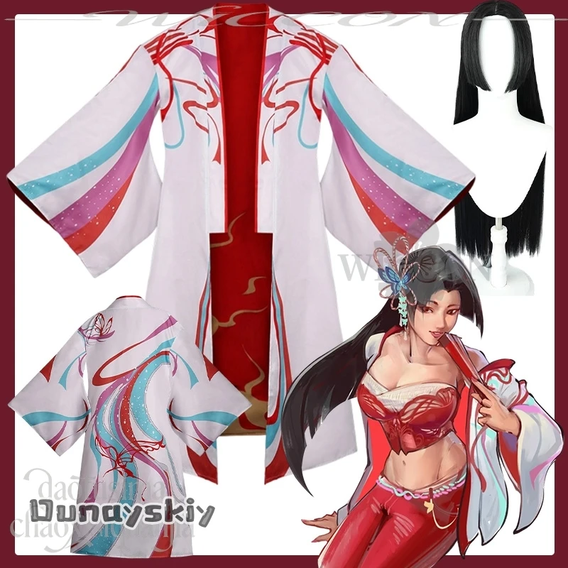 

Mai Shiranui Cosplay Streett Anime Game Fighterrr 6 Costume Hemera@ Japanese Kimono Long Coat Red Pattern Girls Halloween