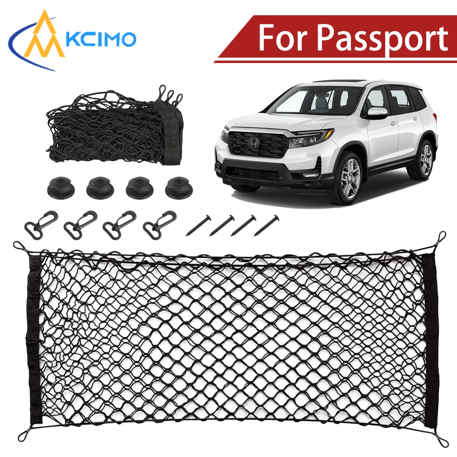 

For Honda Passport 1993-2025 Cargo Net Trunk Organizer, Elastic Mesh Storage Net Car Accessories Storage Belt Hook