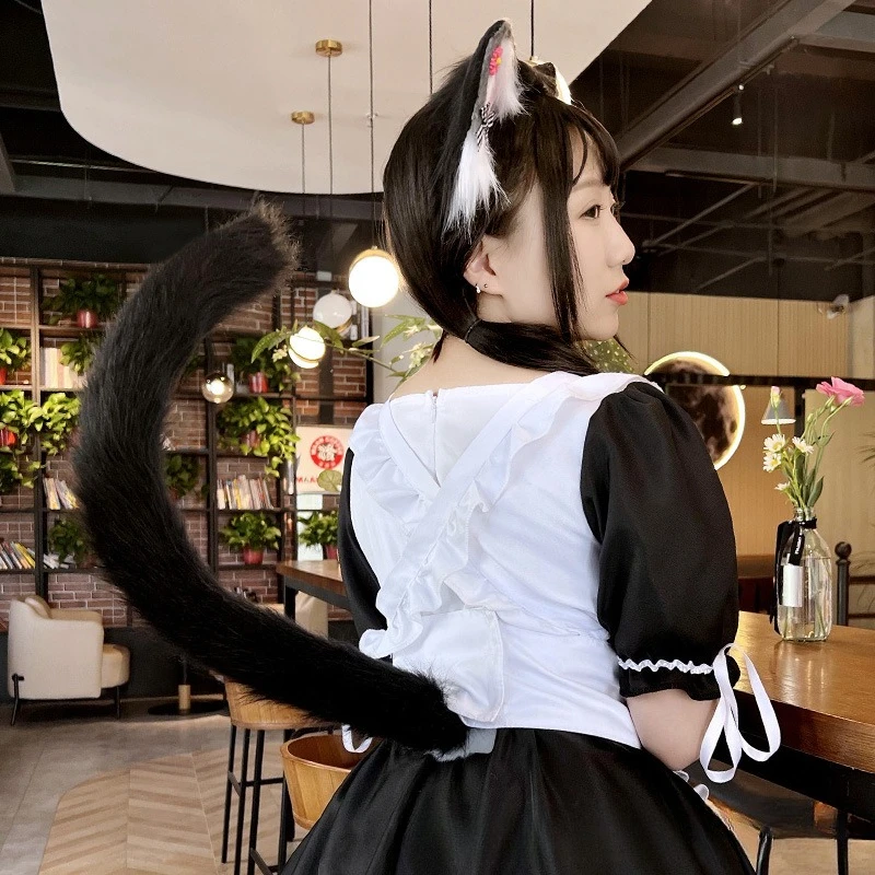 Fluffy Cat Tail Furry Animal Tail Handmade Plush Realistic Tails Kawaii JK Lolita Anime Cosplay Costume Props Accessories 4