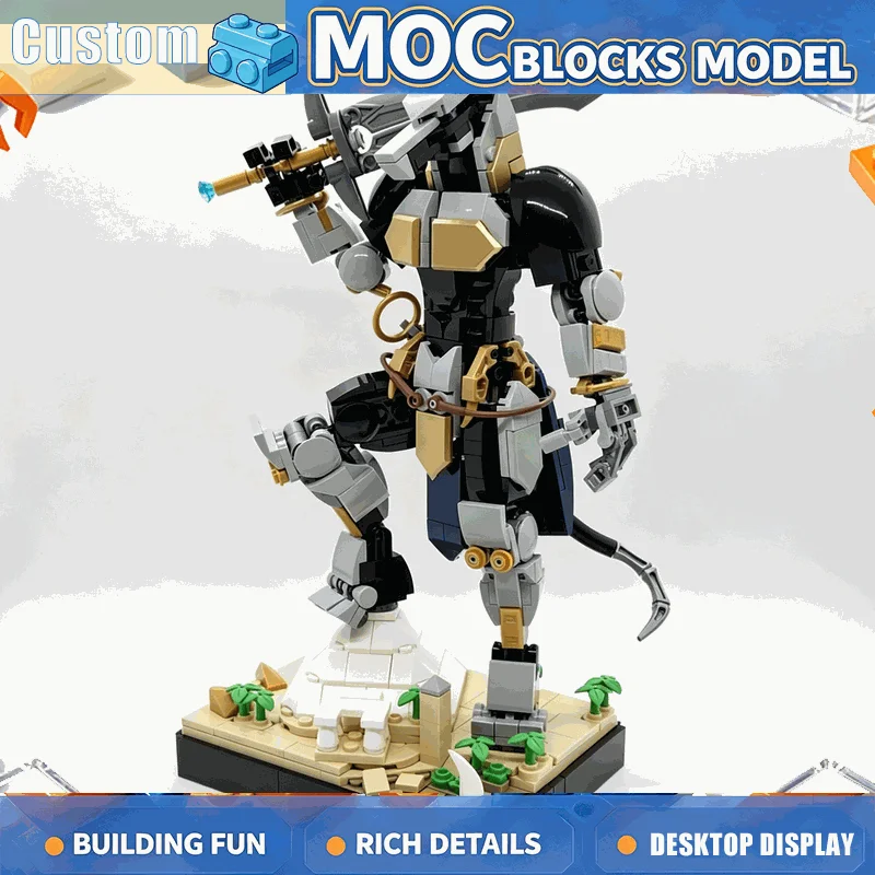 602PCS Ancient Egyptian Statue Building Blocks MOC Model Anubis Figure Creative Assembly Educational Christmas Gift Collection