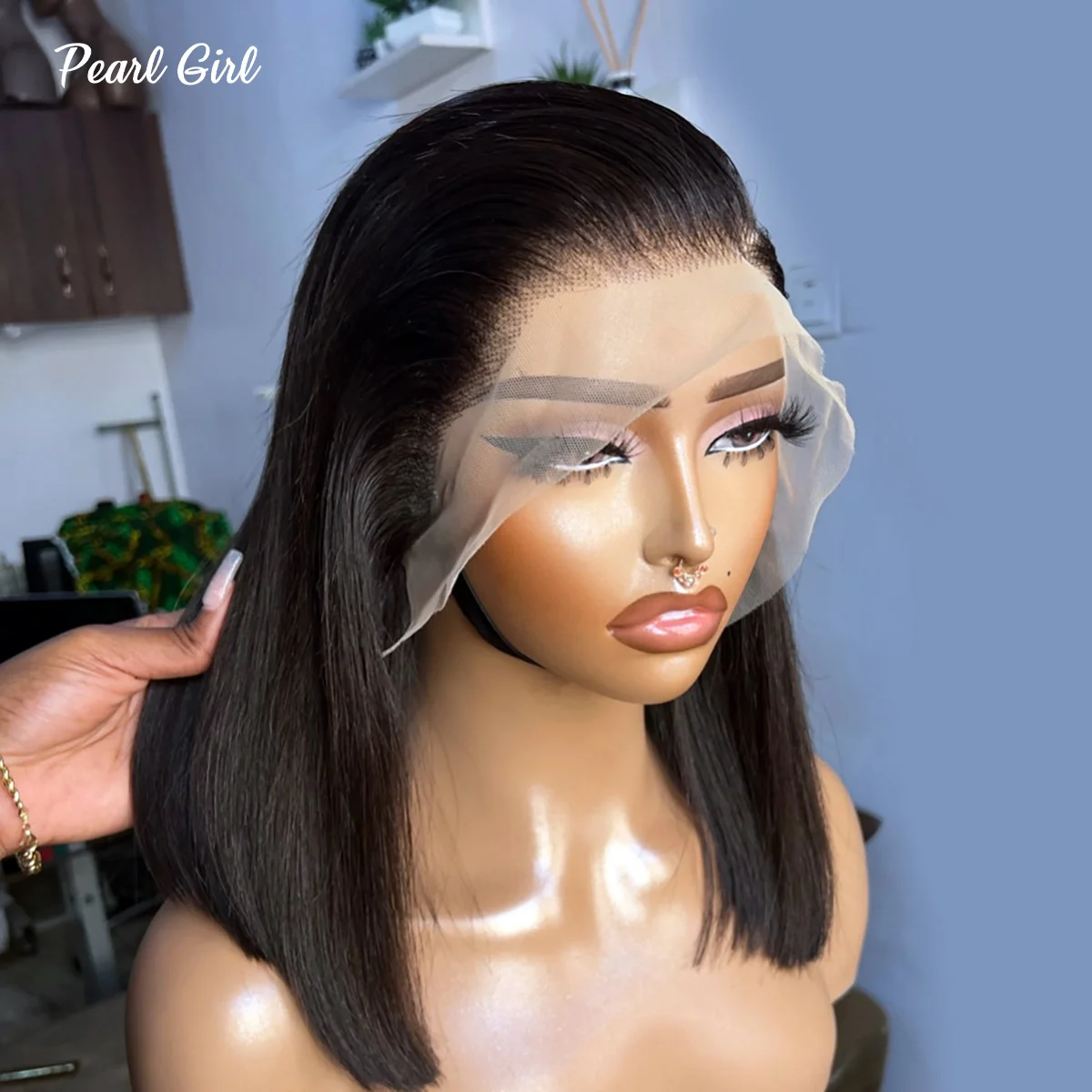 더블 드로우 HD 레이스 프론트 밥, 자연색 밥 가발, 100% 인모, 2x6, 4x4, 5x5 레이스 클로저 가발, 12 인치