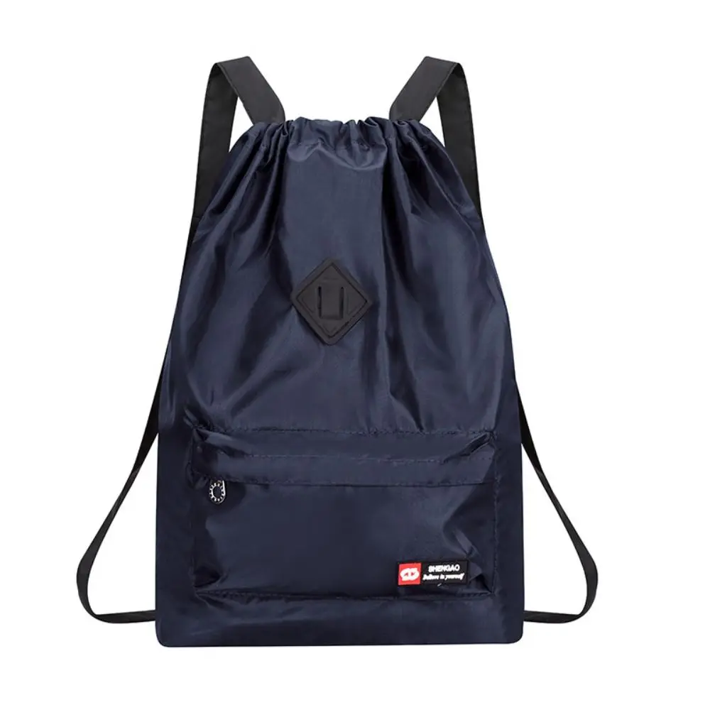 Trendy Nylon Drawstring Backpack 5 Colors Large Capacity School Student Backpack Washable Drawstring Travel Bag Unisex