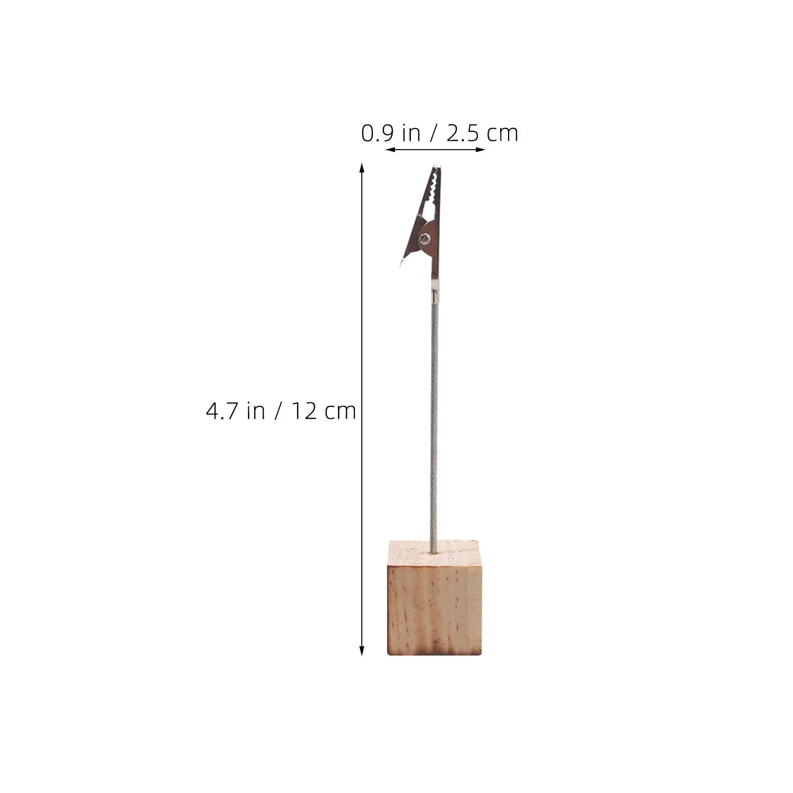 25Pcs Square Wood Memo Holder Alligator Clip Photo Picture Stand Name Cards Holder Table Number Stand Office Desk Wedding Decor
