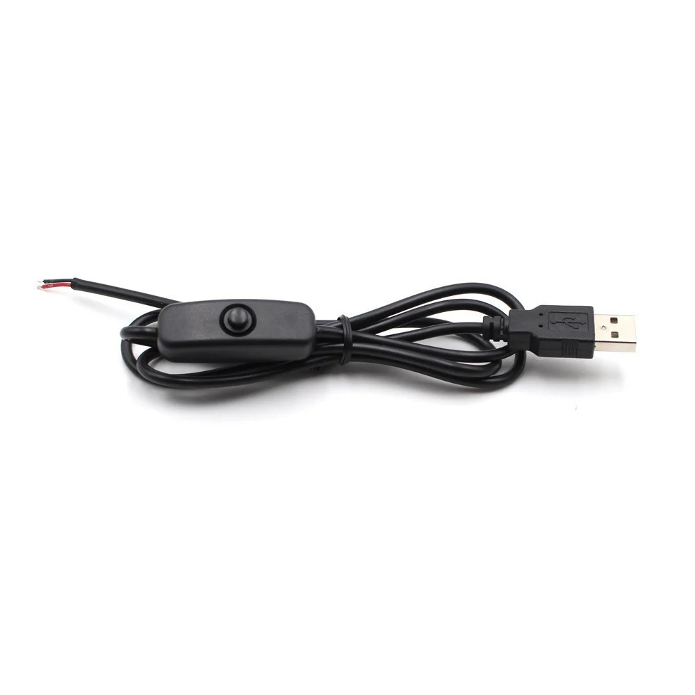 1-5PCS LED Strip USB Connector Cable Extension 2 Pin Power Supply Wire On/Off Switch Electrical 5V Wire For LED Lighting 1.5M/1M