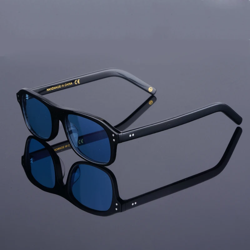 

Kingsman Eyeglasses Frame with Case Retro Handmade Acetate Retangle Eyewear for Men Kingsman Agent Eggsy Glasses