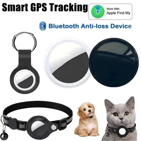 FindMy App 용 미니 스마트 GPS 트래커 시스템 스마트 블루투스 5.3 로케이터 어린이 찾기 가방 트래커가있는 손실 방지 애완 동물 고리