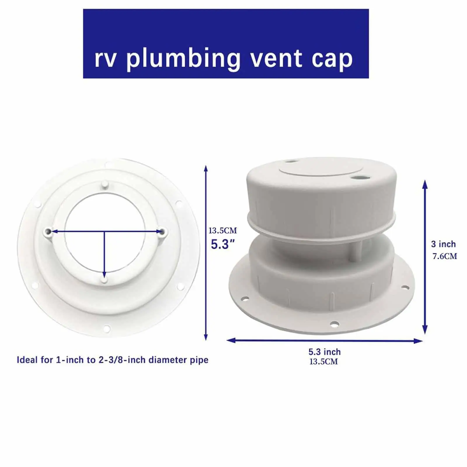غطاء فتحة تهوية السباكة RV غطاء فتحة تهوية سقف RV متعدد الاستخدامات للمنزل المتنقل RV