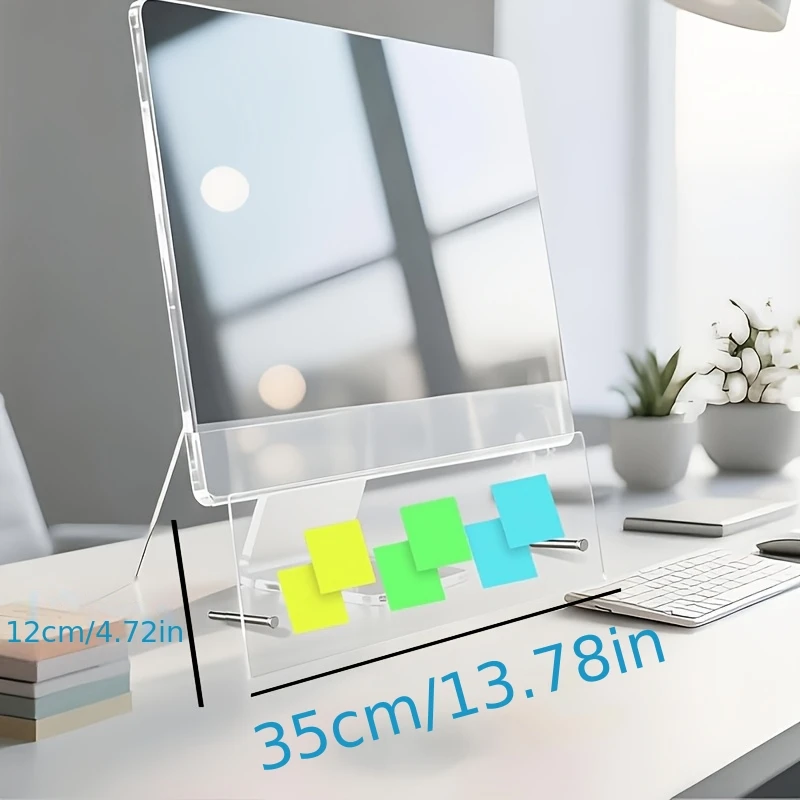 Premium Verstellbarer Memo-Board-Halter für unter dem Monitor, Klebefrei, Platzsparend, Abnehmbar, Wiederverwendbar, Langlebiges Acryl, für Büro & Zuhause – Detail 5